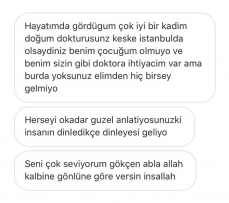 Gördüğüm en iyi kadın doğum doktorusunuz